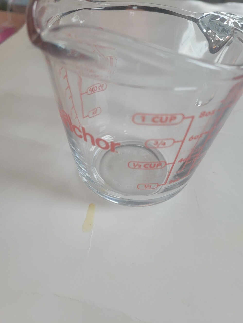 Anchor Hocking Glass Measuring 1 Cup with Red Markings